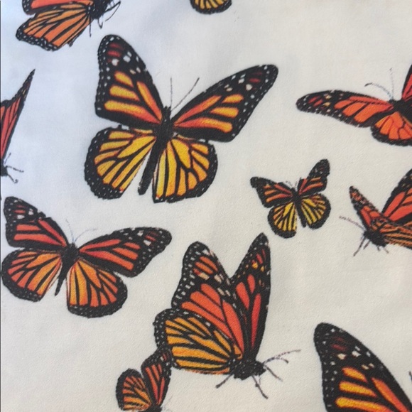 Blackmilk Butterfly Print Fitted Crop Top Brown and Orange - Picture 4 of 4